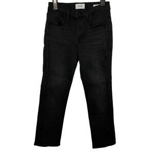 Frame Black Jeans 28 Le High Straight Leg Denim Casual Pipe Accent